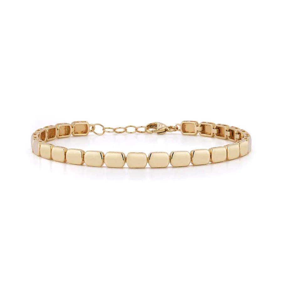 Jewelry Dana Rebecca Designs Tennis + Line Bracelets | Dana Rebecca Designs Sadie Pearl Gold Bar Bracelet - Yellow Gold