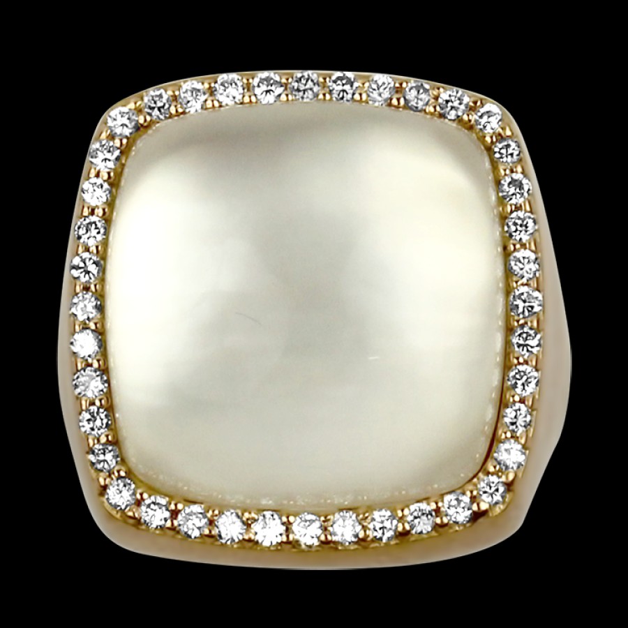 Estate Roberto Coin | Roberto Coin Estate 18K Rose Gold Mother-Of-Pearl & Diamond Ring