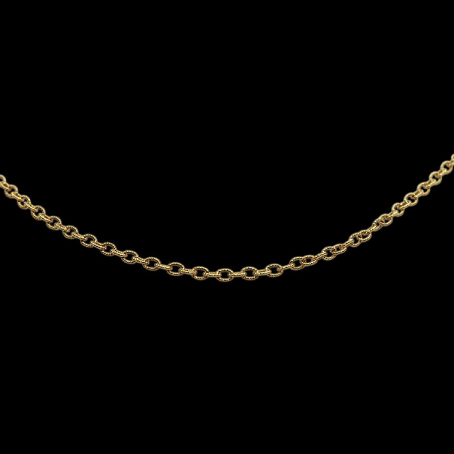 Estate PAGE Estate | Estate 14K Yellow Gold Milgrained Oval Link 17.5" Chain