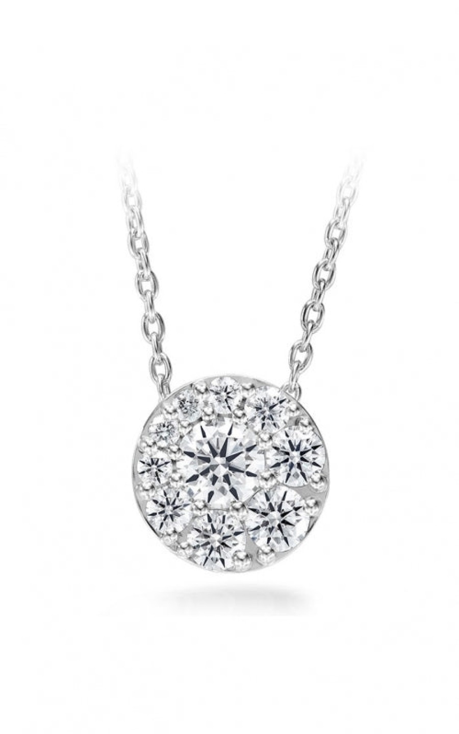 Jewelry Hearts on Fire Diamond Necklaces & Pendants | Hearts On Fire Tessa 18K White Gold Round Diamond Pendant