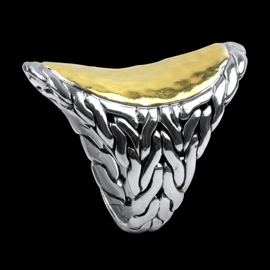 Estate Estate John Hardy | Estate Sterling Silver & 22K Yellow Gold John Hardy Palu Saddle Ring