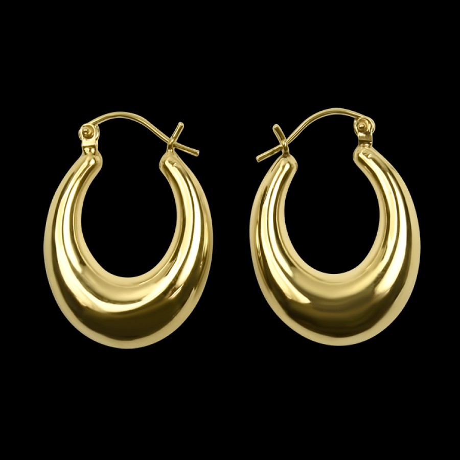 Estate PAGE Estate | Estate 14K Yellow Gold Puffy Hoop Earrings