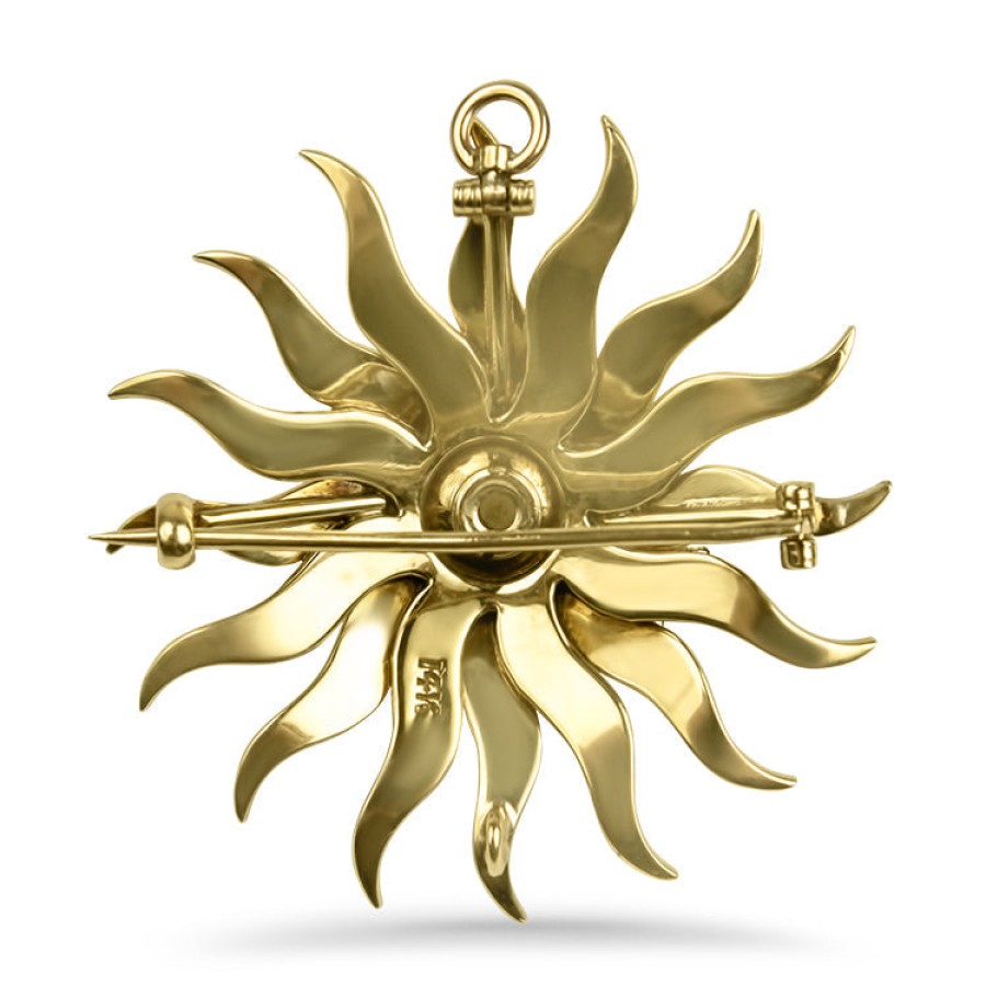 Estate PAGE Estate | Estate 14K Yellow Gold Starburst Pearl Pin And Pendant