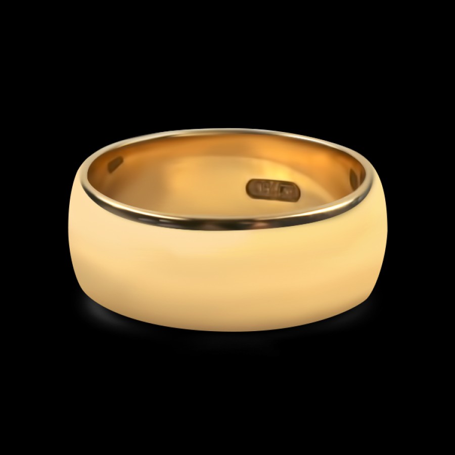 Estate PAGE Estate | Estate 18K Yellow Gold Half-Round 7Mm Band