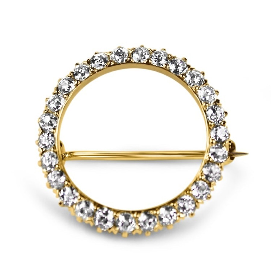 Estate PAGE Estate | Estate Yellow Gold Diamond Circle Pin