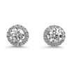 Jewelry David Weisz Diamond Earrings | David Weisz 18K White Gold Diamond Halo Stud Earrings