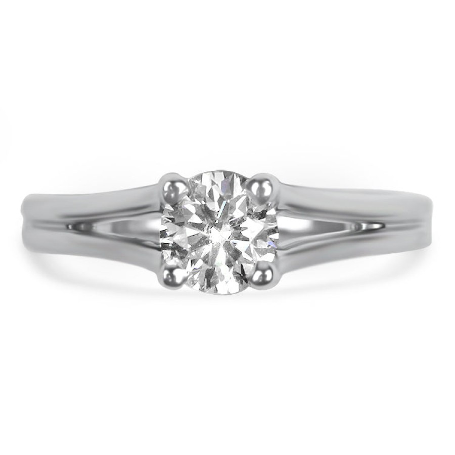 Estate Hearts on Fire Engagement | Hearts On Fire Estate 18K White Gold .55Ct Ideal Cut Felicity Split Sh