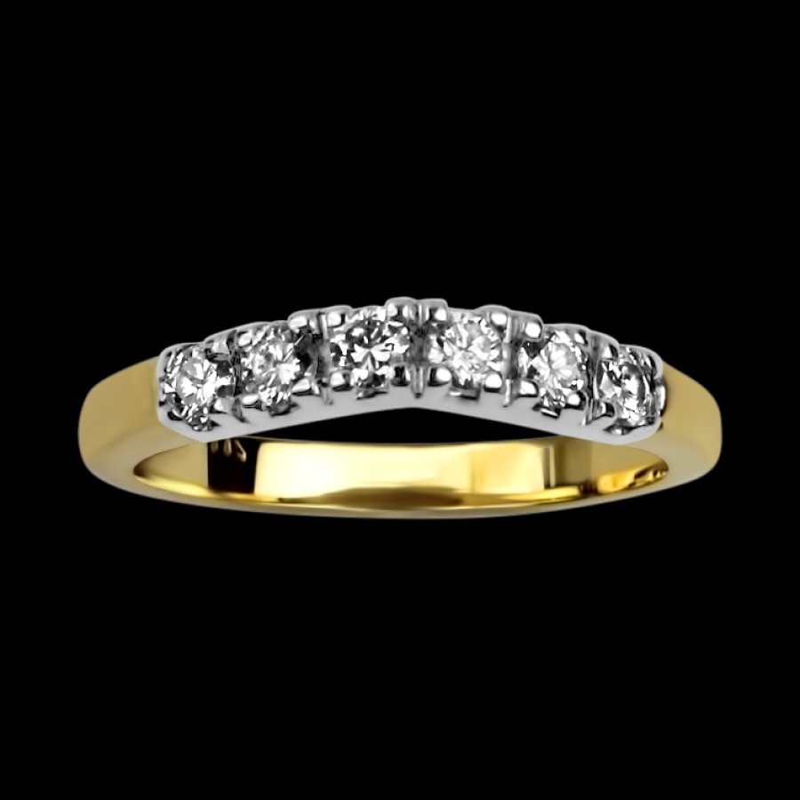 Estate PAGE Estate | Estate 14K Yellow & White Curved Diamond Band