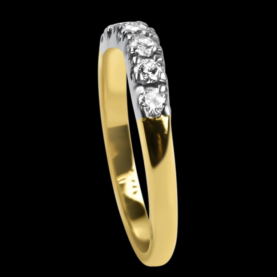 Estate PAGE Estate | Estate 14K Yellow & White Curved Diamond Band