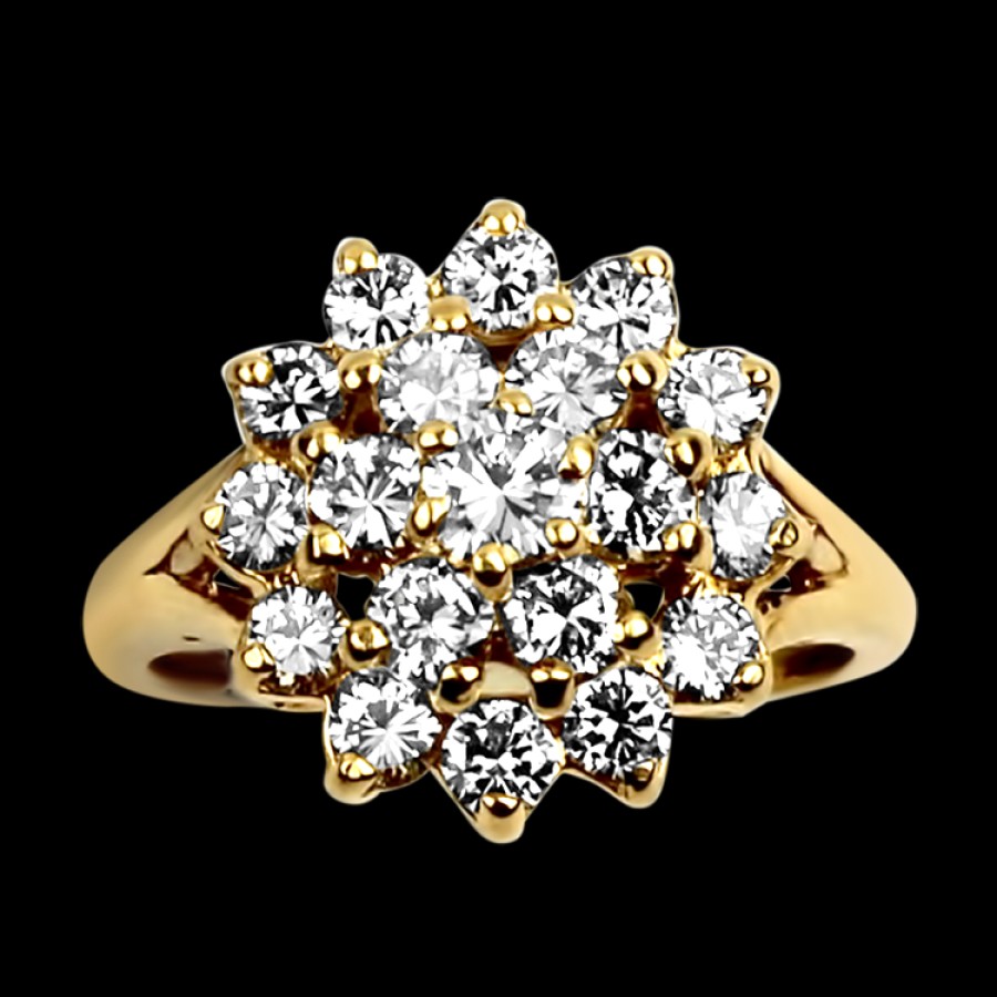 Estate PAGE Estate | Estate 14K Yellow Gold Diamond Cluster Ring