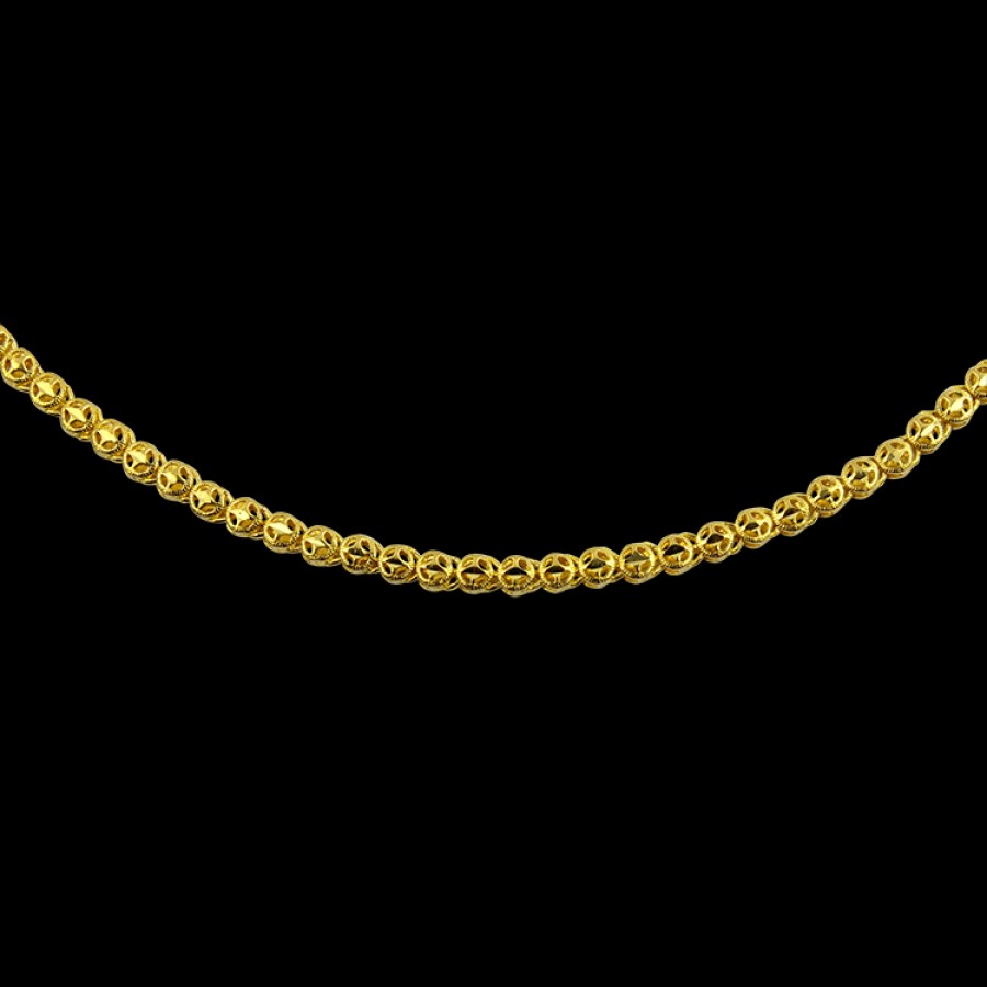 Estate PAGE Estate | Estate 24K Yellow Gold Fancy Round Link 18" Chain Necklace