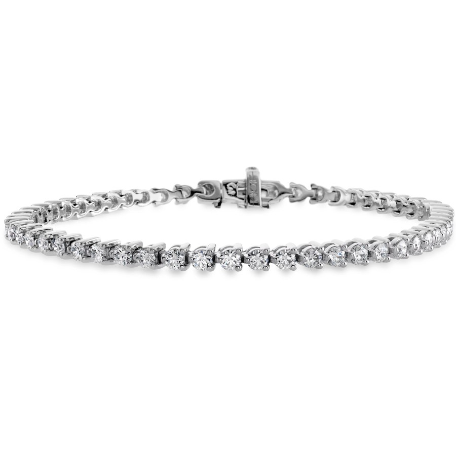 Jewelry Hearts on Fire Tennis + Line Bracelets | Hearts On Fire Select Temptation 18K White Gold Three-Prong Diamond Te