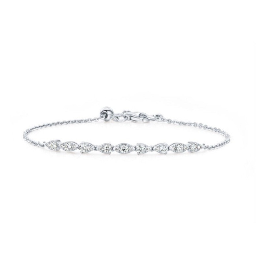 Jewelry Hearts on Fire Diamond Bracelets | Hearts On Fire 18K White Gold Aerial Dewdrop Diamond Bracelet