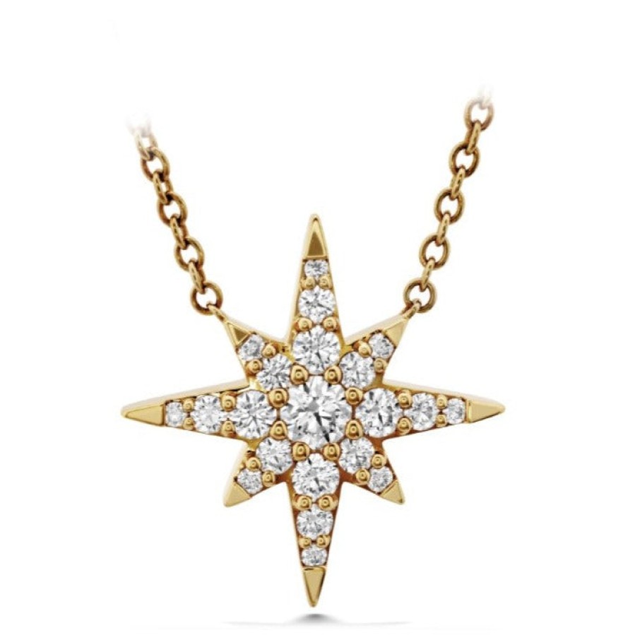 Jewelry Hearts on Fire Diamond Necklaces & Pendants | Hearts On Fire 18K Yellow Gold Charmed Starburst Diamond Necklace