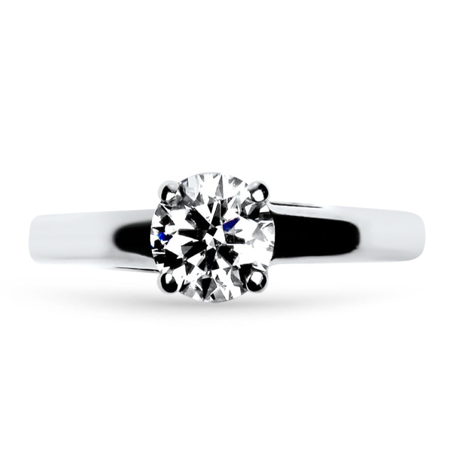 Estate PAGE Estate | Estate 14K White Gold Trellis Solitaire .76Ct Diamond Engagement Ring