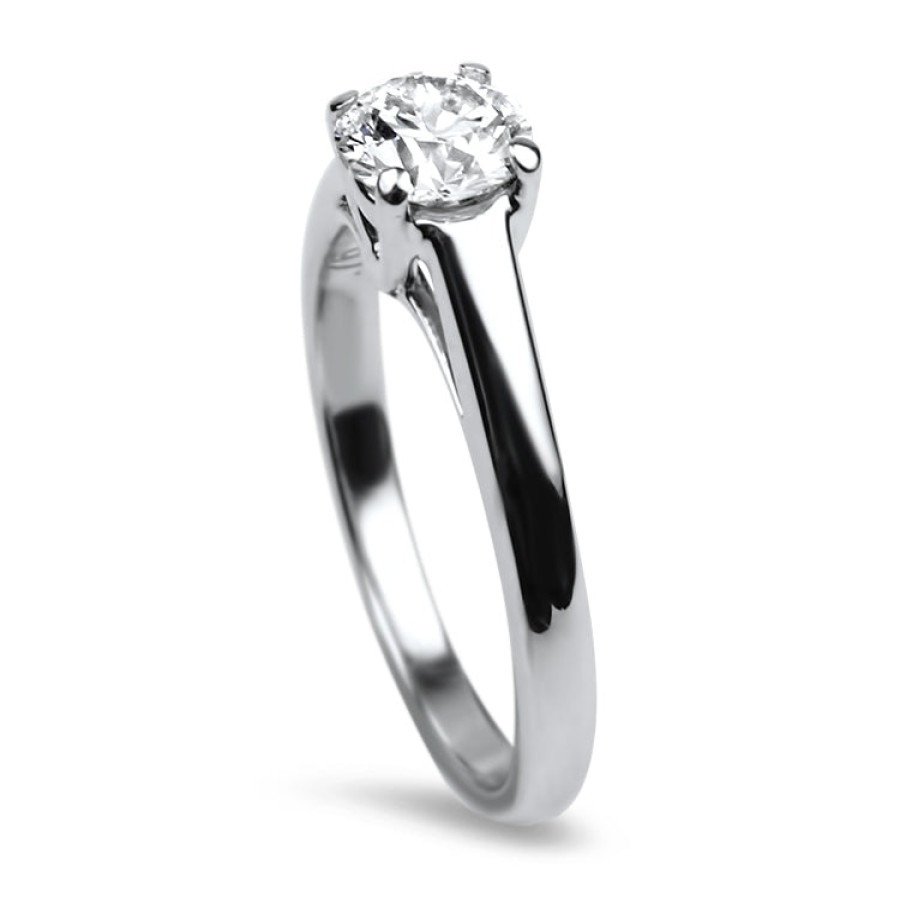 Estate PAGE Estate | Estate 14K White Gold Trellis Solitaire .76Ct Diamond Engagement Ring