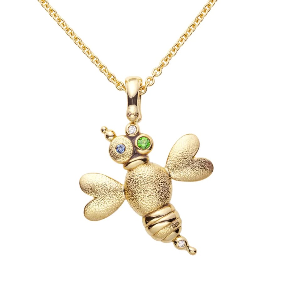 Jewelry Alex Sepkus Diamond Necklaces & Pendants | Alex Sepkus 18K Yellow Gold Entomology I Sapphire And Tsavorite Pendan