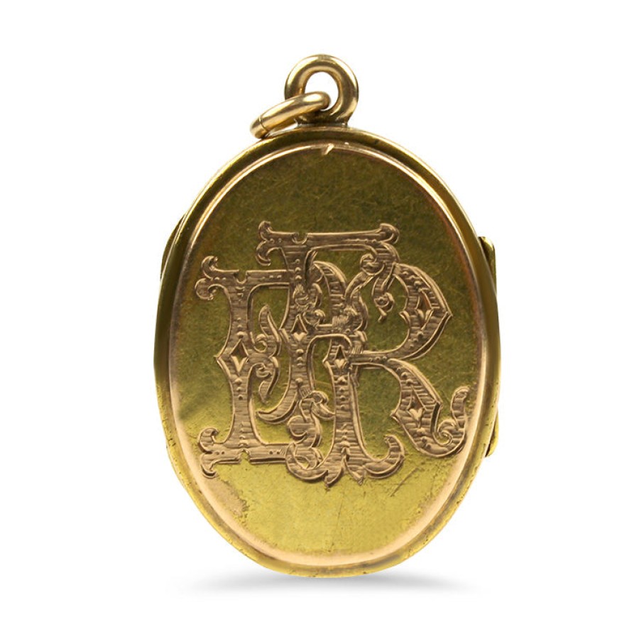 Estate PAGE Estate | Estate 10K Yellow Gold Oval Victorian Monogram Oval Locket