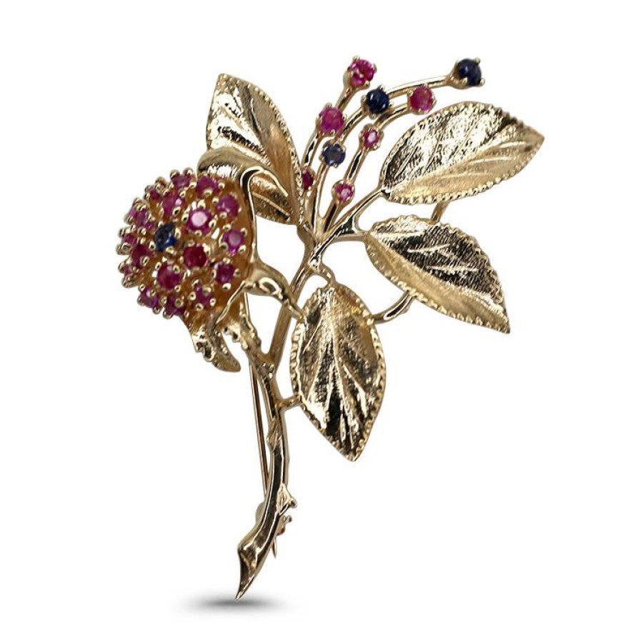 Estate PAGE Estate | Estate Ruby & Sapphire Rose Brooch