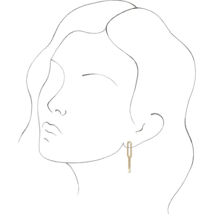 Jewelry Sincerely, Springer's Dangle & Drop Earrings | Sincerely, Springer'S Yellow Gold Paperclip Dangle Earrings