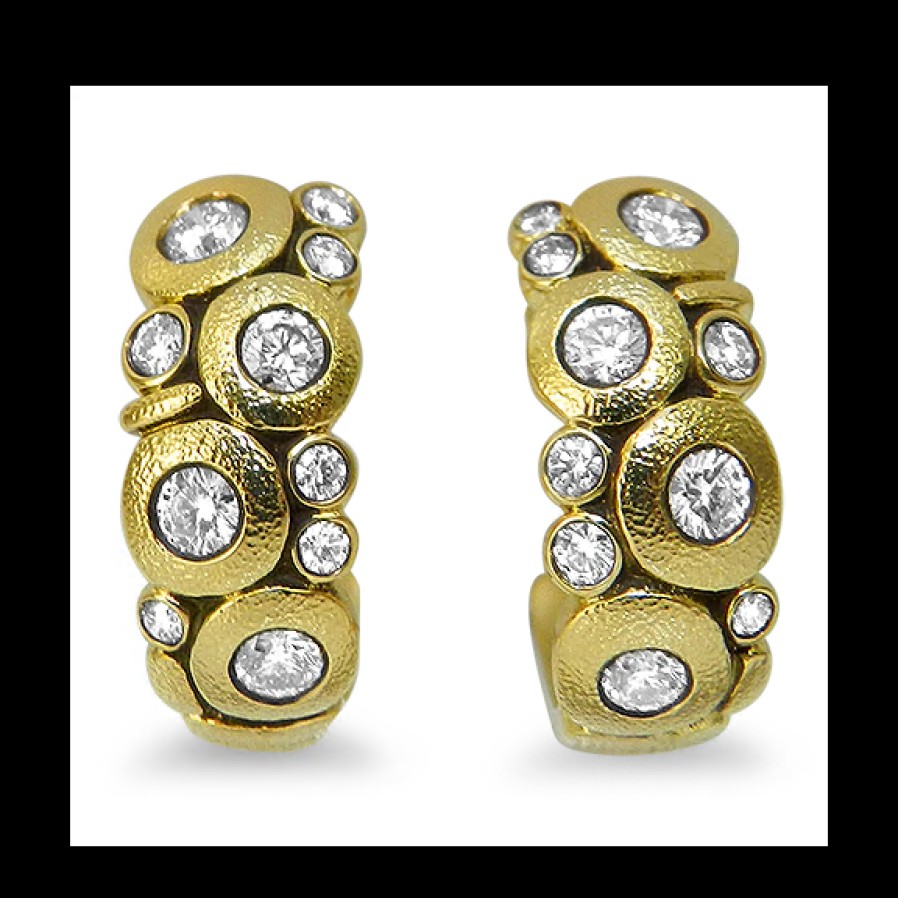 Jewelry Alex Sepkus Diamond Earrings | Alex Sepkus 18K Yellow Gold Candy Diamond Hoop Earrings