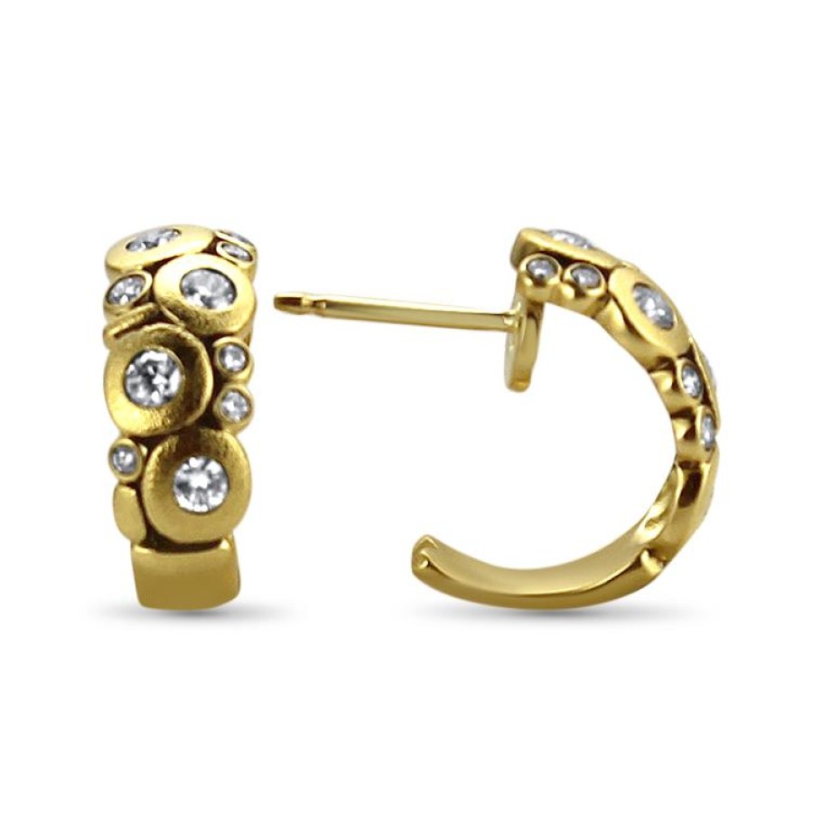 Jewelry Alex Sepkus Diamond Earrings | Alex Sepkus 18K Yellow Gold Candy Diamond Hoop Earrings