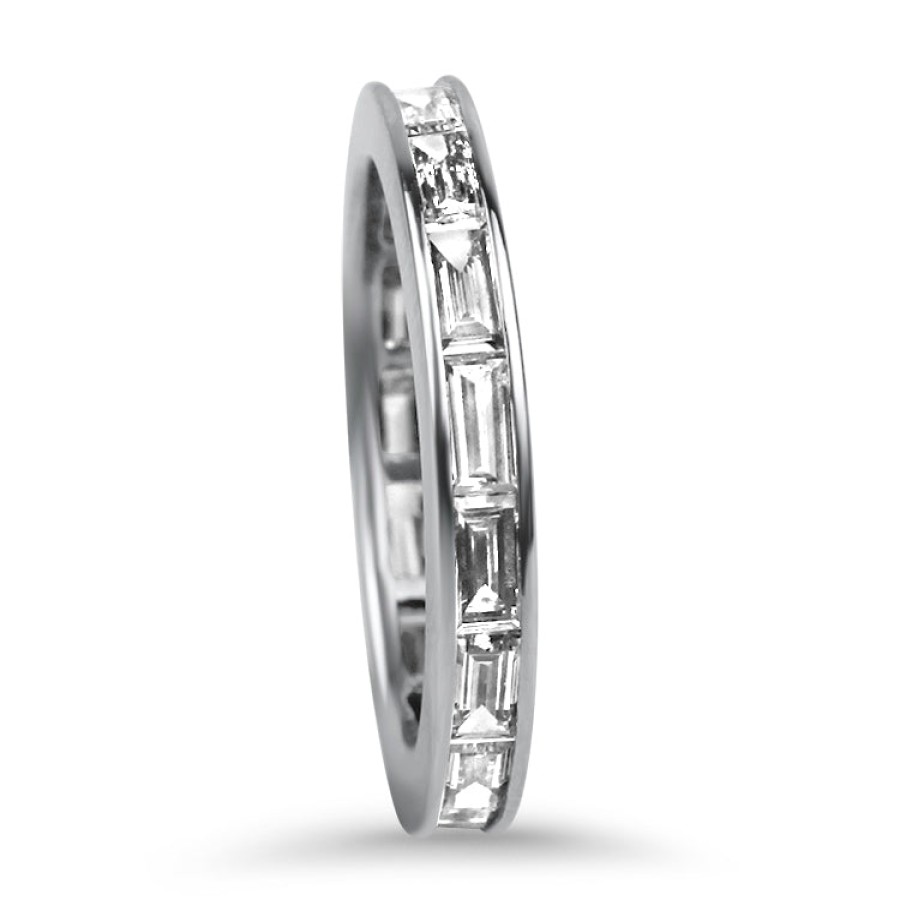 Estate PAGE Estate | Estate Platinum Channel Set Straight Baguette Diamond Eternity Band -