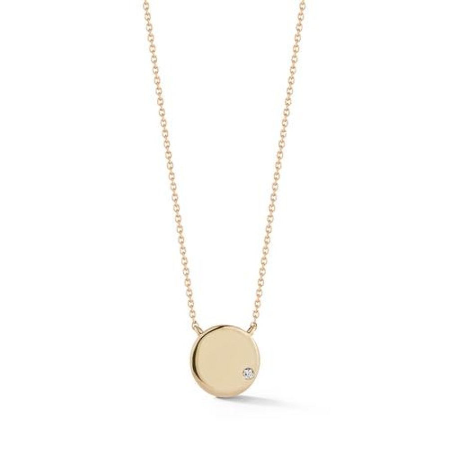 Jewelry Dana Rebecca Designs Diamond Necklaces & Pendants | Dana Rebecca Designs Lulu Jack Gold Disc Necklace - Yellow Gold