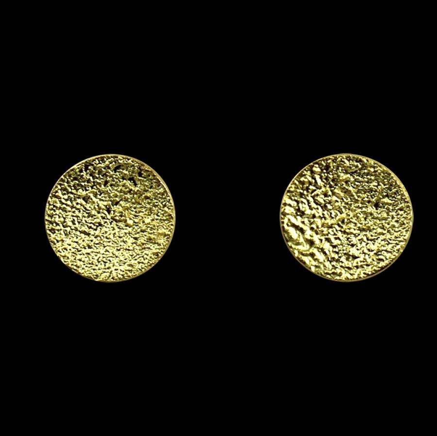 Estate PAGE Estate | Estate 18K Yellow Gold Reticulated Disc Stud Earrings