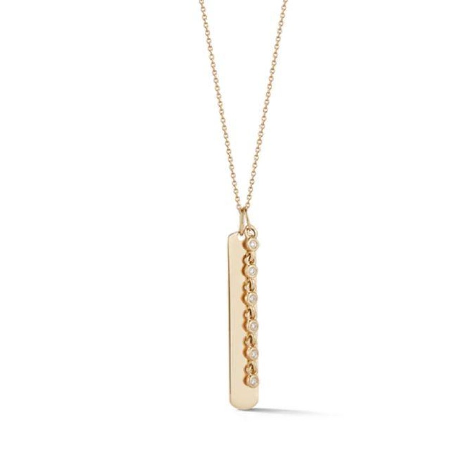 Jewelry Dana Rebecca Designs Diamond Necklaces & Pendants | Dana Rebecca Designs Lulu Jack Vertical Bar And Diamond Bezel Link Nec