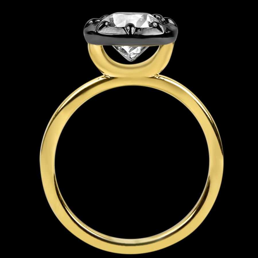 Estate PAGE Estate | Estate Platinum & 18K Yellow Gold Colette Style Solitaire Diamond Enga