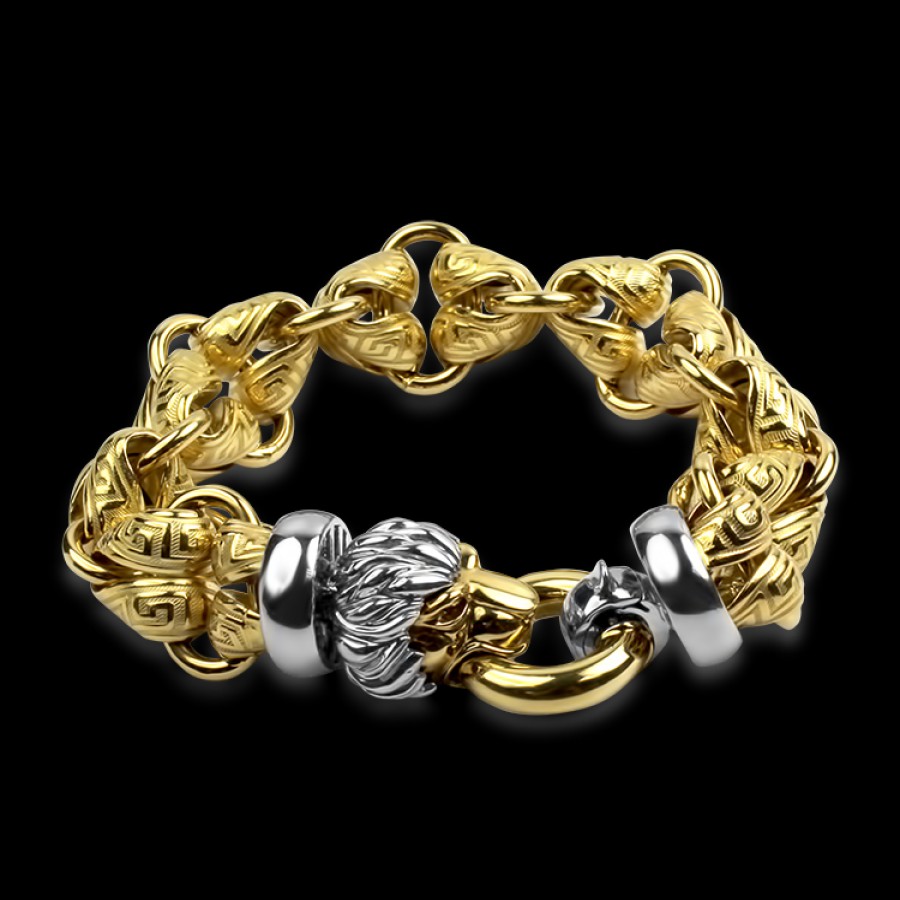 Estate PAGE Estate | Estate 14K Yellow & White Gold Lion Bracelet