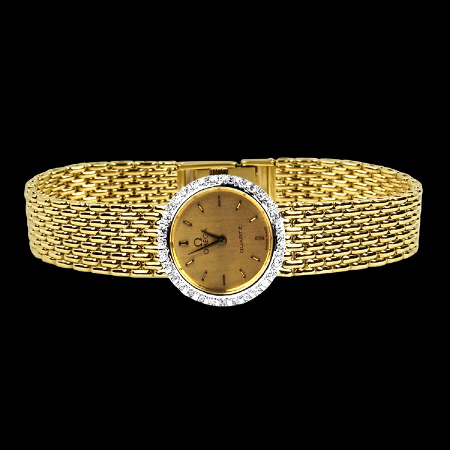 Estate Pre-Owned Omega | Estate 14K Yellow Gold Omega Diamond Watch