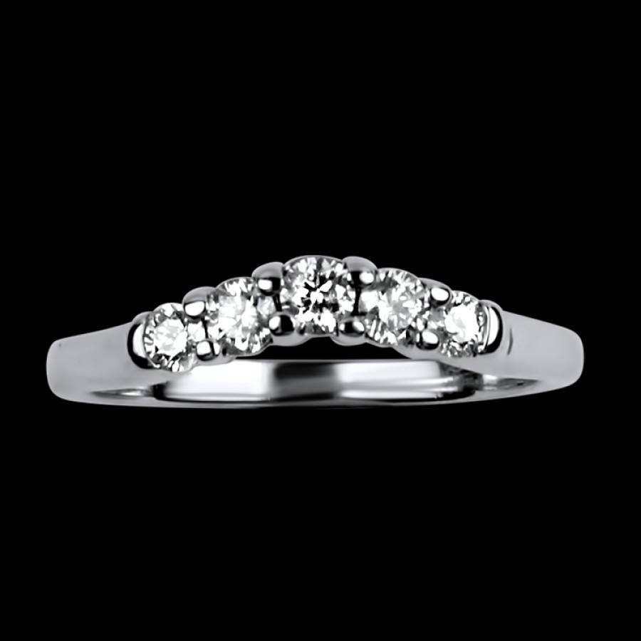 Estate PAGE Estate | Estate 14K White Gold Curved Diamond Band