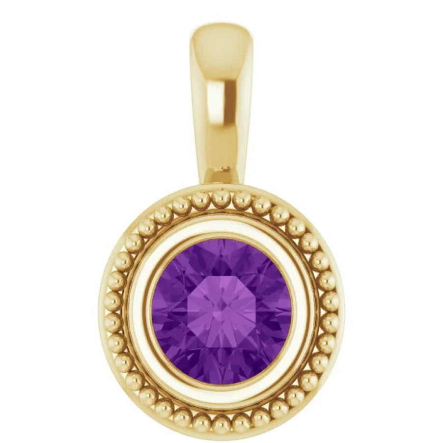 Jewelry Springer's Collection Pendants | 14K Yellow Gold Amethyst Pendant