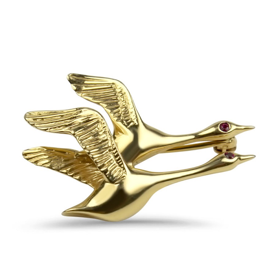 Estate PAGE Estate | Estate 14K Yellow Gold Geese Pin