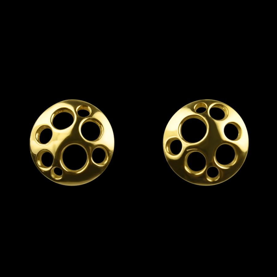 Estate PAGE Estate | Estate Etienne Perret 18K Yellow Gold Pieced Disc Stud Earrings