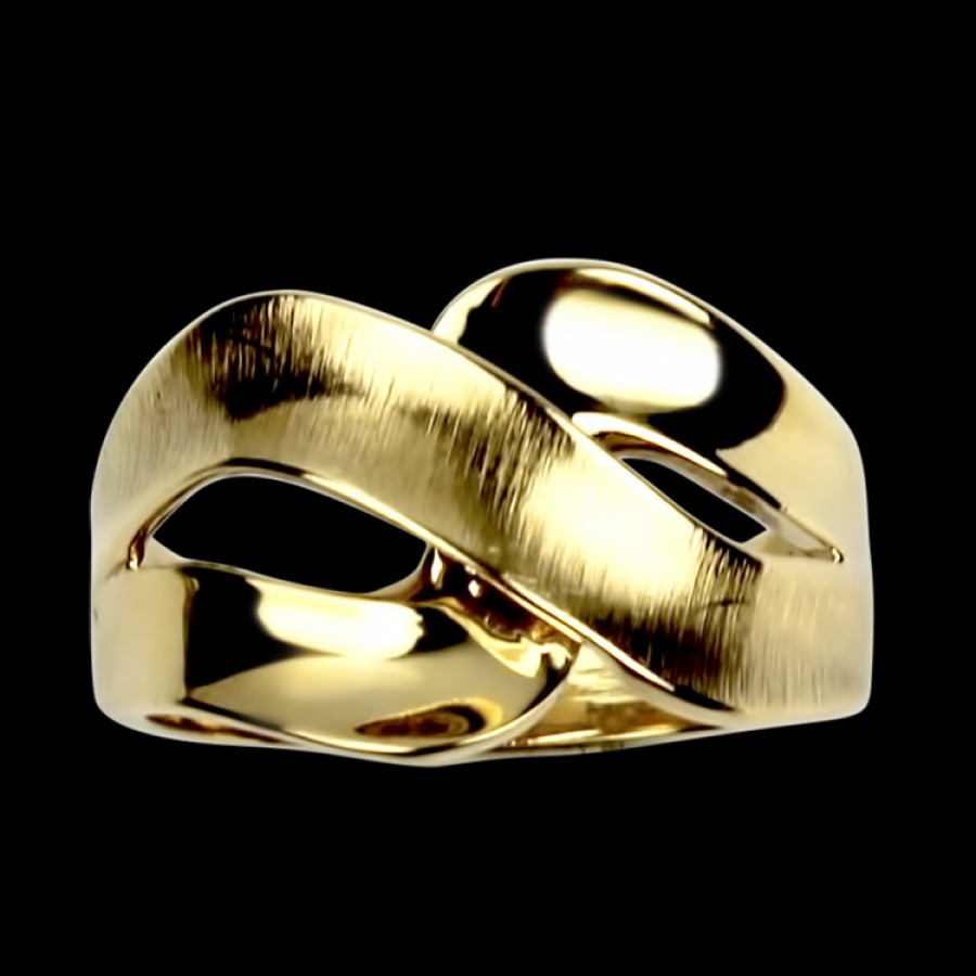 Estate PAGE Estate | Estate 10K Yellow Gold Textured Crossover Ring