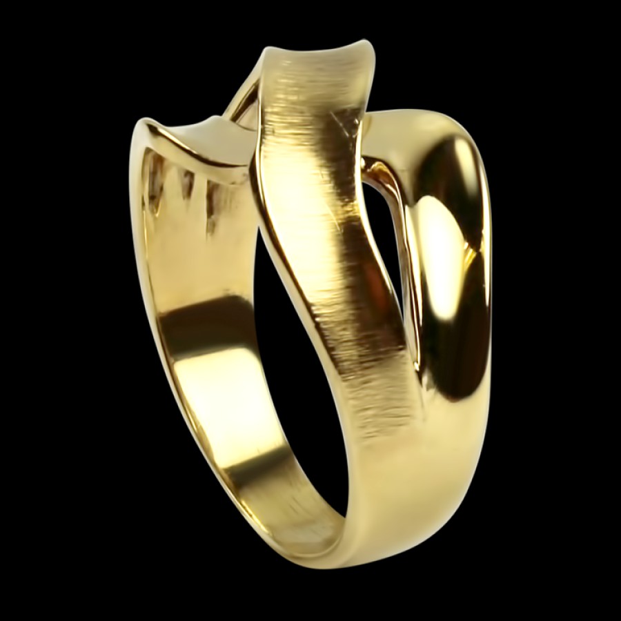 Estate PAGE Estate | Estate 10K Yellow Gold Textured Crossover Ring