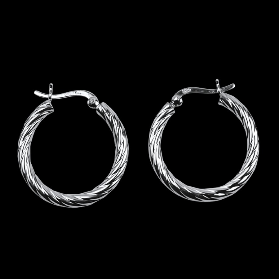 Estate PAGE Estate | Estate Sterling Silver Twisted Hoop Earrings