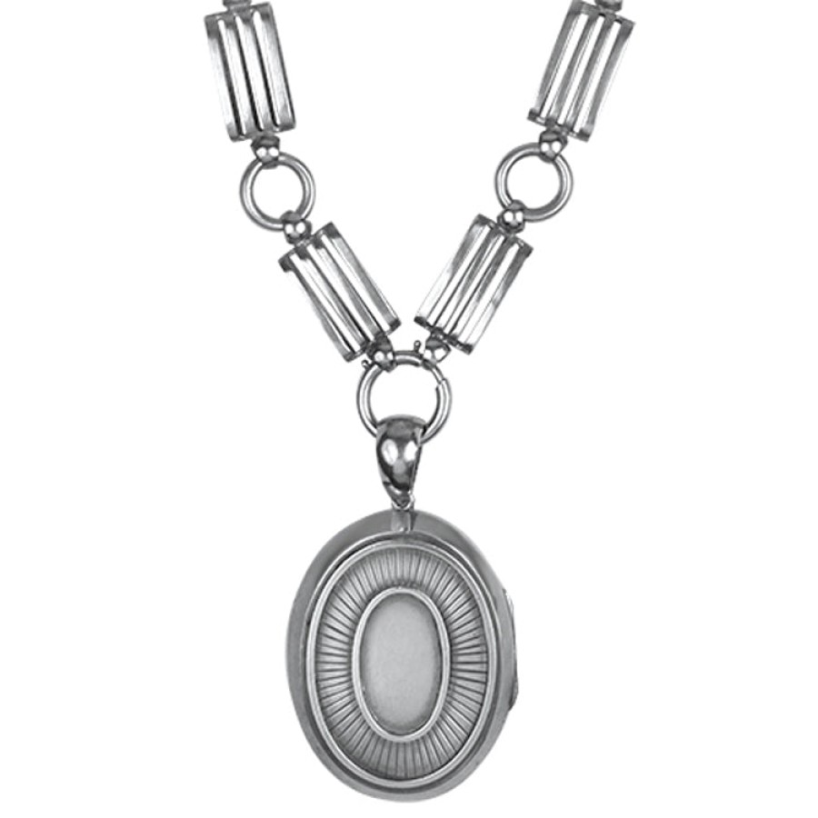 Estate PAGE Estate | Estate Victorian Silver Collar Necklace With Locket