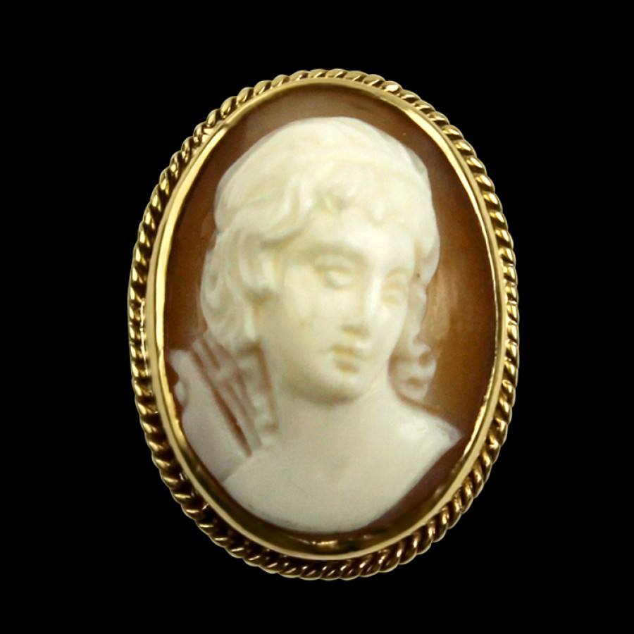 Estate PAGE Estate | Estate 9K Yellow Gold Victorian Cameo Portrait Ring