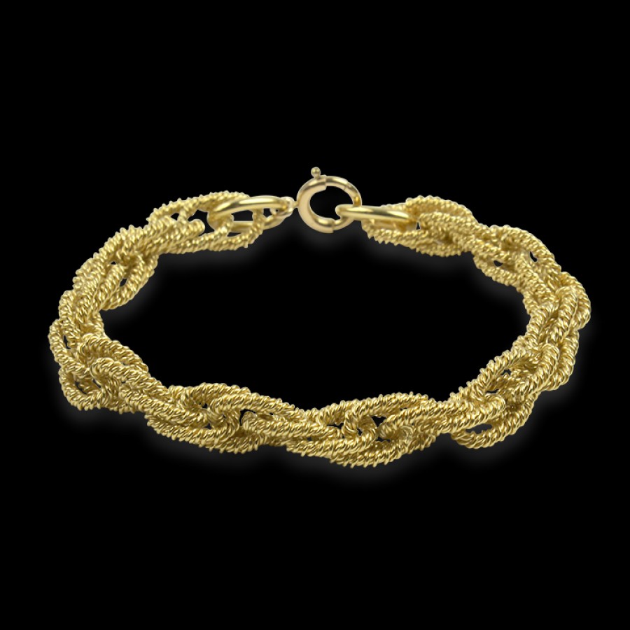 Estate PAGE Estate | Estate 18K Yellow Gold Oval Braided Link Bracelet