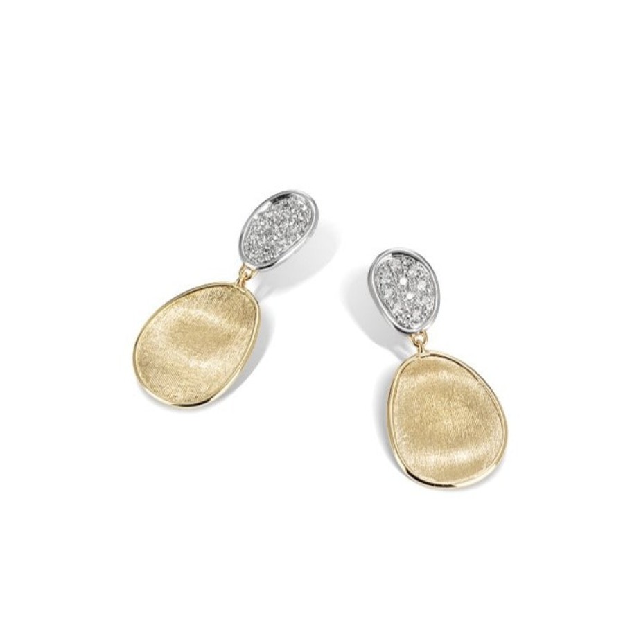 Jewelry Marco Bicego Diamond Earrings | Marco Bicego Lunaria Collection 18K Yellow Gold And Diamond Petite Dou