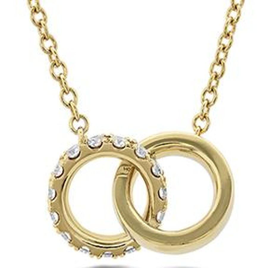 Jewelry Hearts on Fire Diamond Necklaces & Pendants | Hearts On Fire Hof Classic Diamond Interlocking Pendant - Yellow Gold