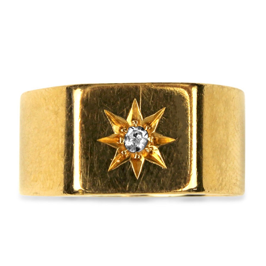 Estate PAGE Estate | Estate 18K Yellow Gold Diamond Geometric Band