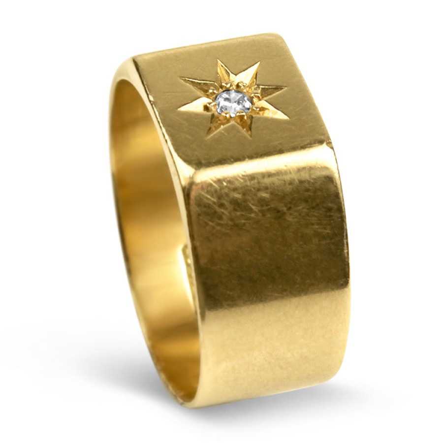 Estate PAGE Estate | Estate 18K Yellow Gold Diamond Geometric Band