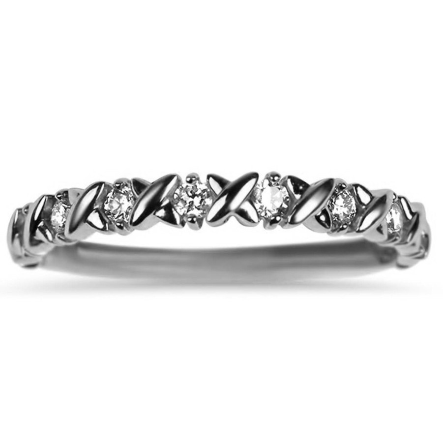 Jewelry Christopher Designs Diamond Rings | Christopher Designs 14K White Gold Round Diamond Band