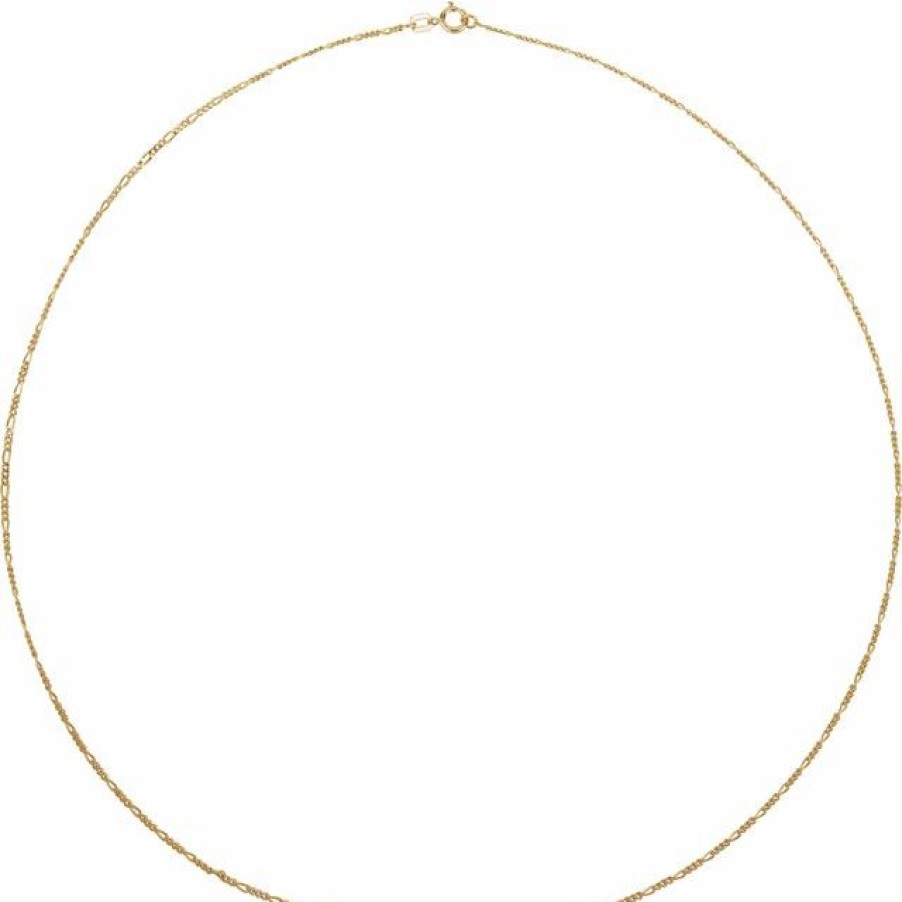 Jewelry Springer's Collection Chains | 14K Yellow Gold Concave Figaro Chain