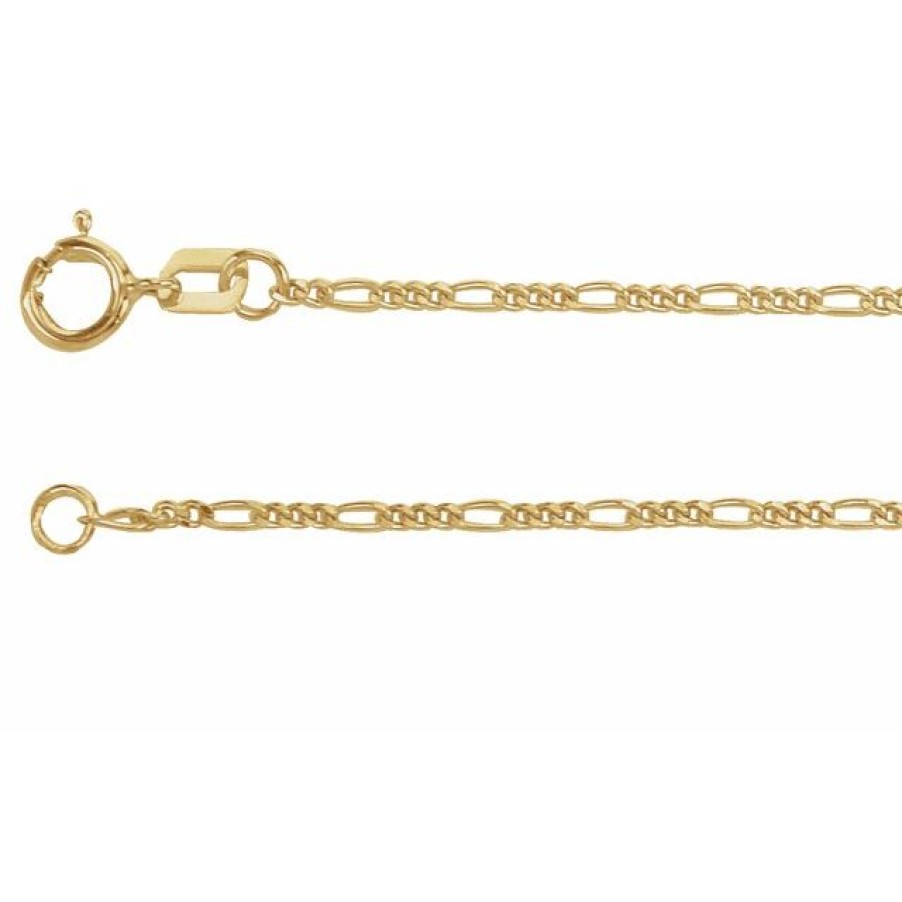 Jewelry Springer's Collection Chains | 14K Yellow Gold Concave Figaro Chain